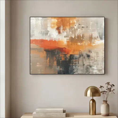 Verf - Patroon - Modern - Kunst Textielframe zwart klein -sfeer2