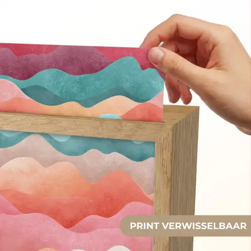 Golven - Kleurrijk - Abstract Light Box met kabel (Kinderlampje) klein -USP_websiteprintNL