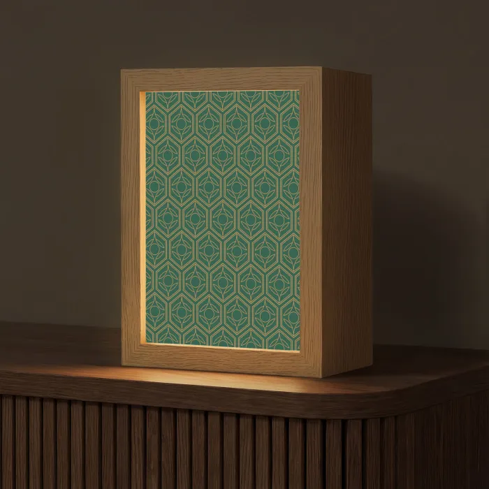 Geometrisch - Patroon - Groen Light Box met kabel (Tafellamp) klein 925 -z3d_website
