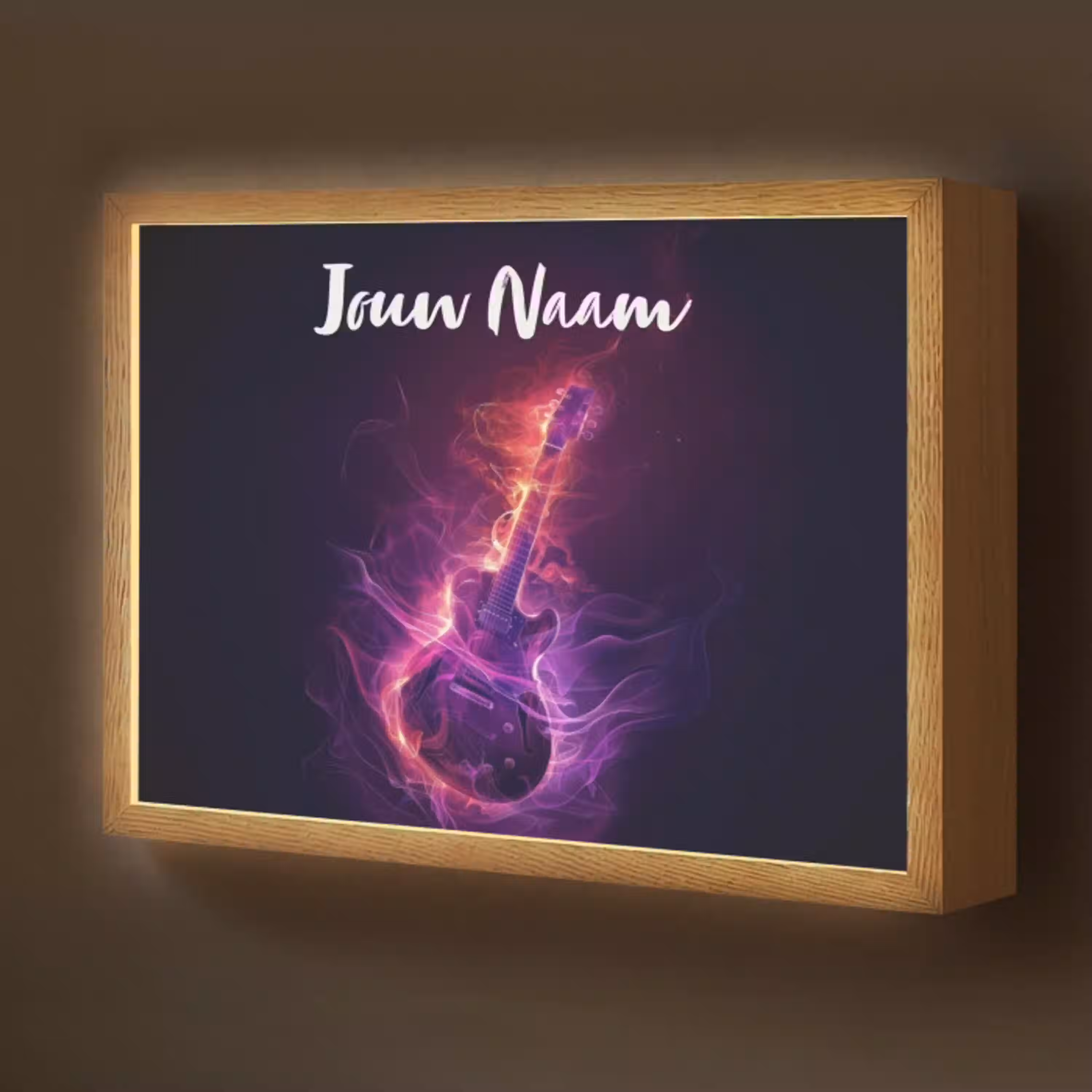 Gitaar - Muziek - Rook - Paars Light Box met batterij (Wandlamp kind) middel -z3d_website