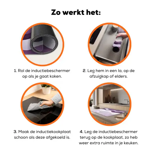 Golven - Heuvels - Abstract - Paars Inductie beschermer vinyl 3mm klein -zzzzzzz-td-werking