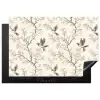Takken - Vogels - Beige Inductie beschermer vinyl 3mm klein 276 -3d