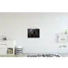 Portret - Paard - Zwart textielposter latten blank klein -kinderkamer
