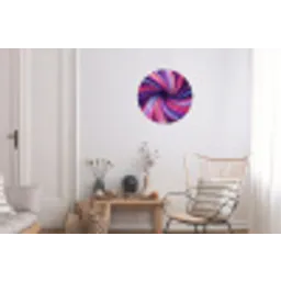 Abstract - Swirl - Futuristic - Neon Wandcirkel aluminium klein -woonkamer