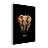 Olifant versierd met kleurrijke spetters aluminium wit klein -3d