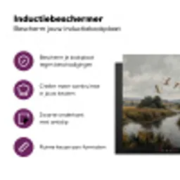 Eenden - Rivier - Landschap - Vlucht - Nostalgisch Inductie beschermer vinyl 3mm middel -zzzzzzz-cc-usp
