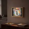 Meisje - Kunst - Paraplu - Graffiti - Kleuren - Muur Light Box met batterij (Wandlamp) middel -sfeer1