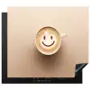 Koffie - Melkschuim - Lach - Beige Inductie beschermer vinyl 3mm middel -3d