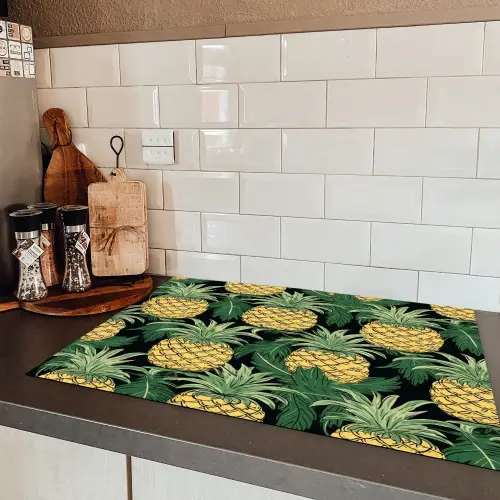 Patroon - Tropisch - Ananas - Illustratie Inductie beschermer vinyl 3mm klein 276 -sfeer3