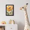 Klaprozen - Oranje - Mozaïek - Bladeren fotolijst zwart zonder passe partout klein -usfeer4_kinderkamer