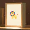 Leeuw - Kleurrijke manen - Beige Light Box met kabel klein -zzz_3d_website