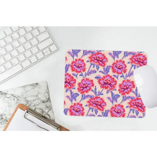 Bloemen - Patroon - Meerkleurig muismat rubber klein 262 -witbureau