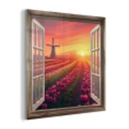 Doorkijk - Tulpen - Zonsondergang - Bloemen - Kleurrijk plexiglas 5mm klein -z3d