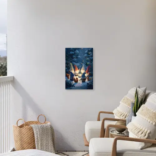 Winter - Gnooms - Eekhoorns - Meerkleurig Tuinposter op houten frame 2 cm dik klein -sfeer1