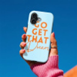 Blauw - Oranje - Tekst Toughcase MagSafe Apple iPhone 17 klein -Sfeer1V