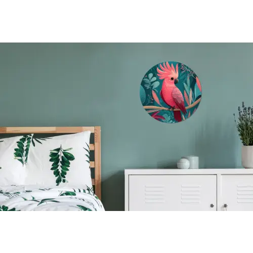 Kaketoe - Tropische bladeren - Tak Wandcirkel aluminium klein -slaapkamer