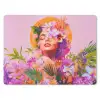 Vrouw - Abstract - Cirkel - Bloemen muismat rubber klein -3d