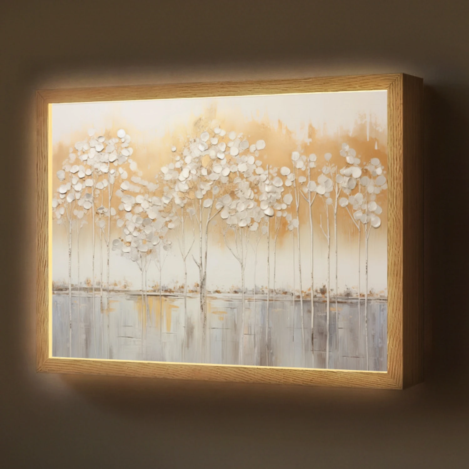 Bomen - Kunst - Acryl - Natuur Light Box met batterij (Wandlamp) middel -z3d_website