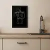 Mokkapot - Zwart - Wit - Lijntekening KitchenYeah - Keuken - Fotolijst klein -sfeer2