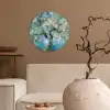 Amandelbloesem boom - Blauw - Abstract Wandcirkel kunststof plaat 5mm dik klein -sfeer1