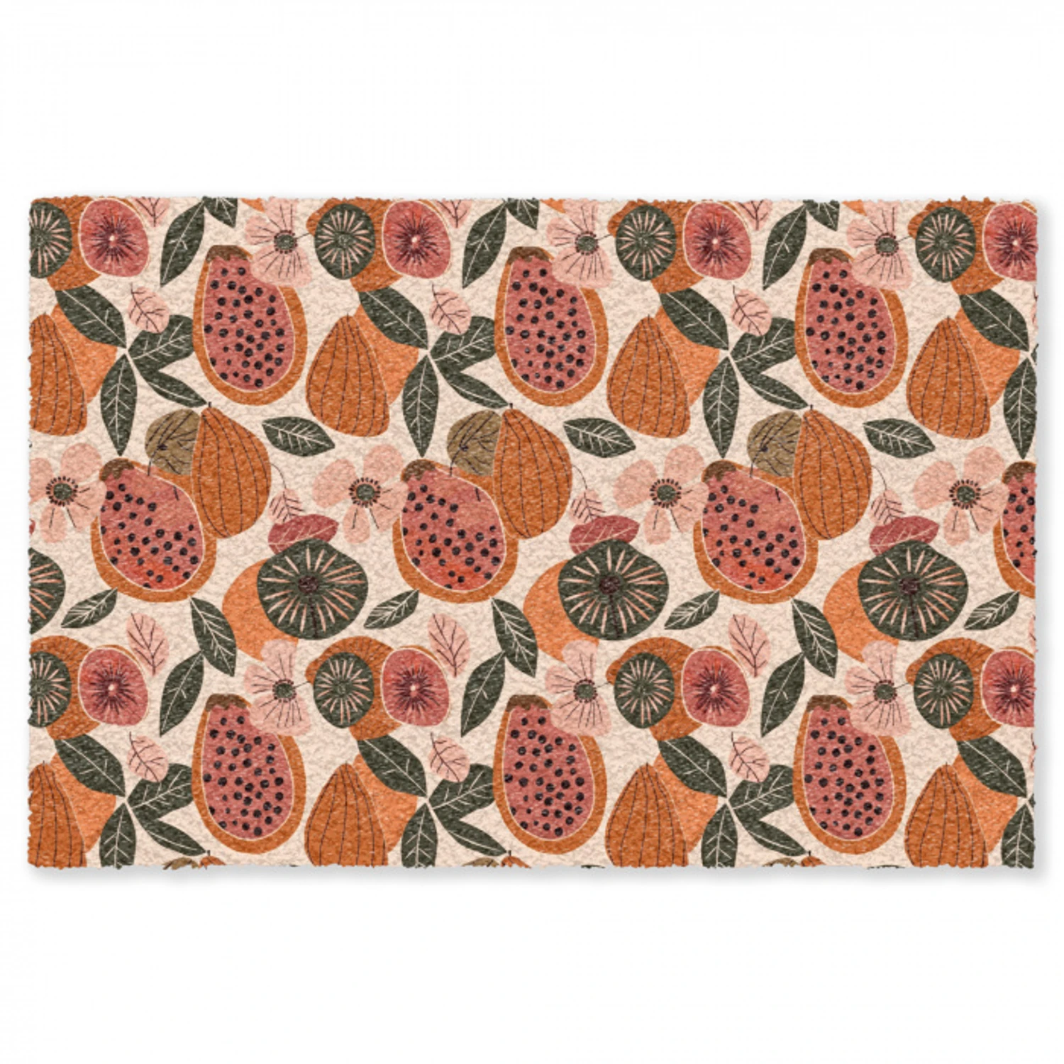 Papaja - Bloesem - Oranje Vloerkleed Rechthoek klein 1091 -3d