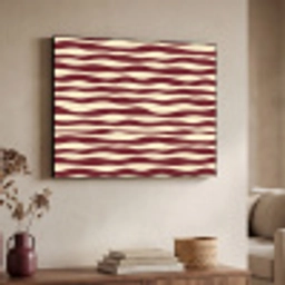 Golven - Rood - Patroon - Crème Textielframe zwart klein 947 -sfeer3