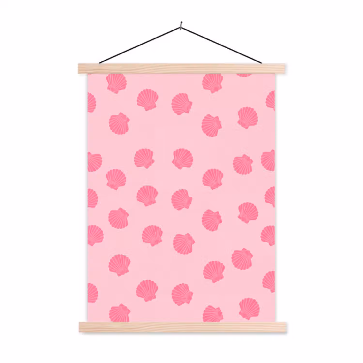 Hanging Poster - Shell - Pattern - Sea - Modern - Pink