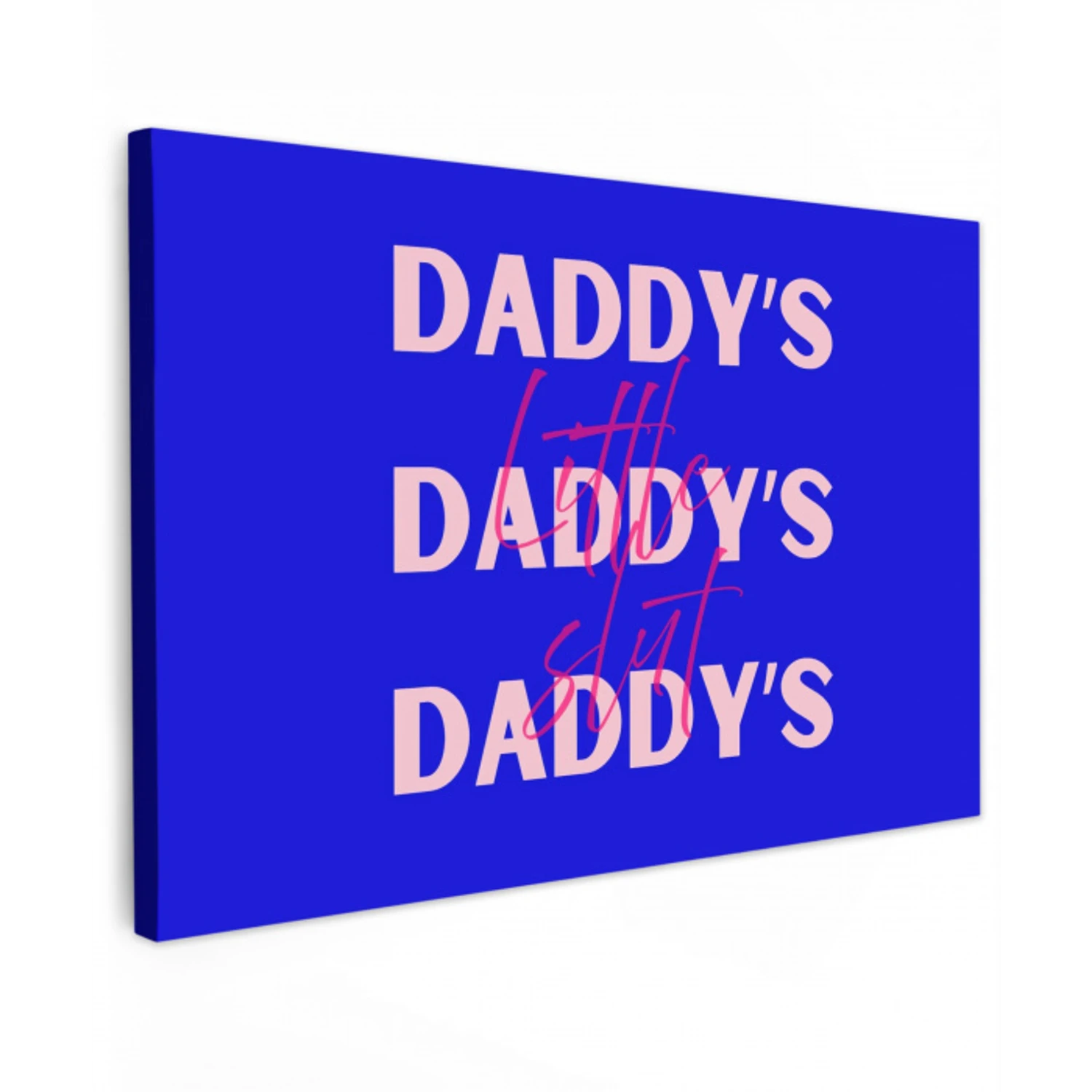 Blauw - Daddy's - Blokletters canvas 2cm klein -z3d