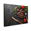 Steak - Hart - Bestek Tuinposter op houten frame 2 cm dik klein -3d