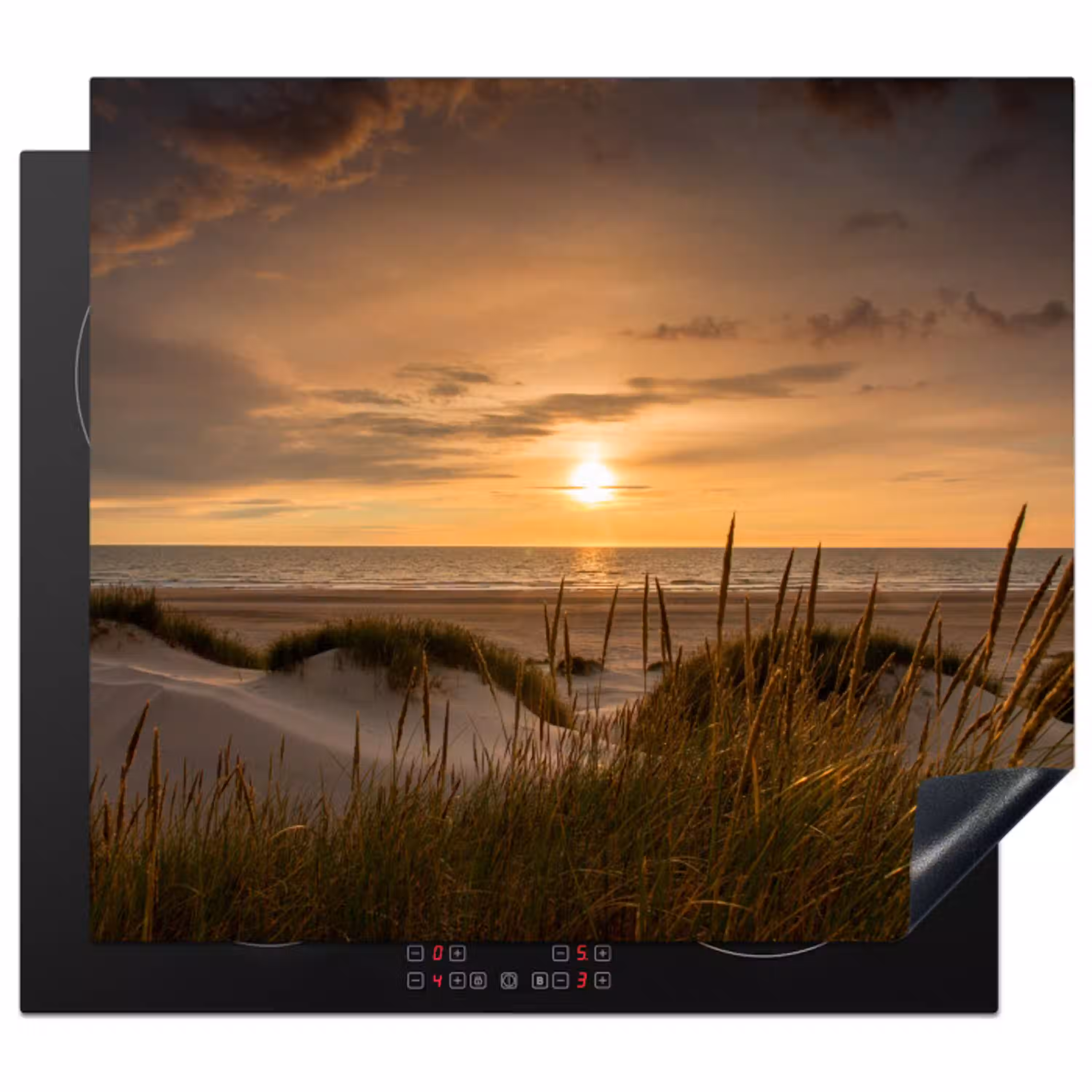 Duinzicht op Zonsondergang Inductie beschermer vinyl 3mm middel -3d