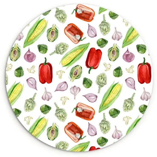 Paprika - Mais - Oost Wandcirkel plexiglas klein 852 -3d