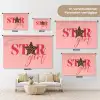 Star girl - Roze - Panter - Ster Wandkleed katoen klein -tsfeer8_DE