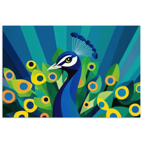 Pauw - Cirkels - Blauw poster papier klein -3d