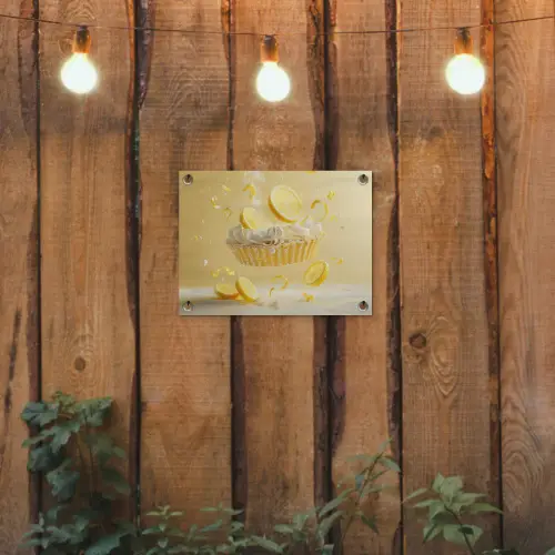 Citroen - Taart - Eten - Geel tuinposter los doek klein -sfeer1