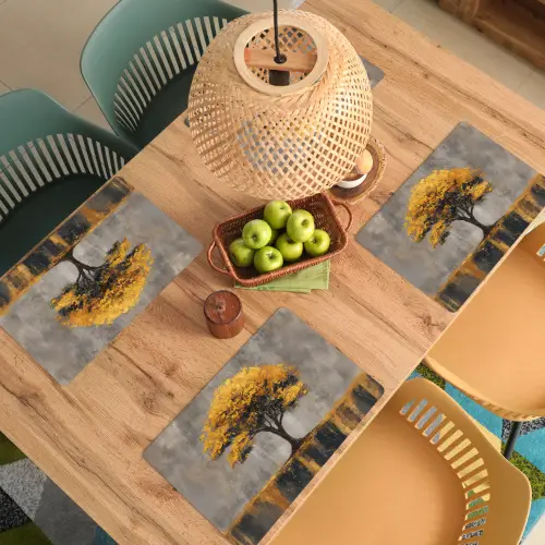 Boom - Bladeren - Goud - Abstract Placemat vinyl groot -zzsfeer5_Kitchenyeah-website
