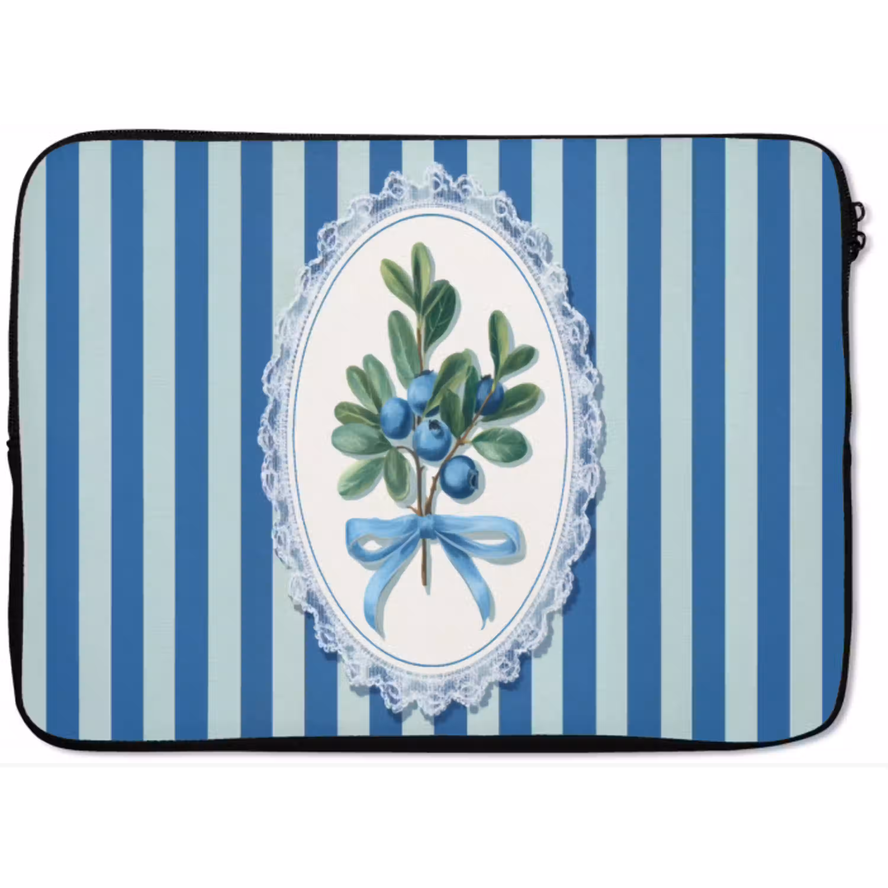 Illustratie - Bessen - Blauw - Strepen laptophoes neopreen klein -zkaufland3dotto