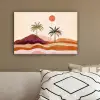 Palmbomen - Abstract - Zon - Heuvels canvas 2cm klein -sfeer3