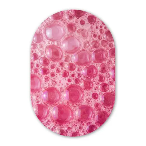Roze - Schuim - Bubbels Wandcirkel Ovaal Forex klein -3d