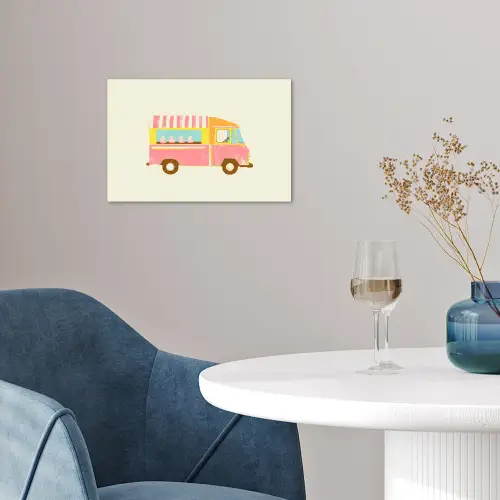Ijskar - Retro - Softijsjes - Roze poster papier klein -sfeer3