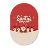 Illustratie - Kerstman - Rendieren - Rood Wandcirkel Ovaal Forex klein -3d
