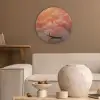 Zee - Boot - Wolken - Oranje Akoestische PET Vilt - Rond klein -sfeer1