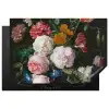 Stilleven met bloemen in een glazen vaas - Schilderij van Jan Davidsz. de Heem Inductie beschermer vinyl 3mm klein -3d
