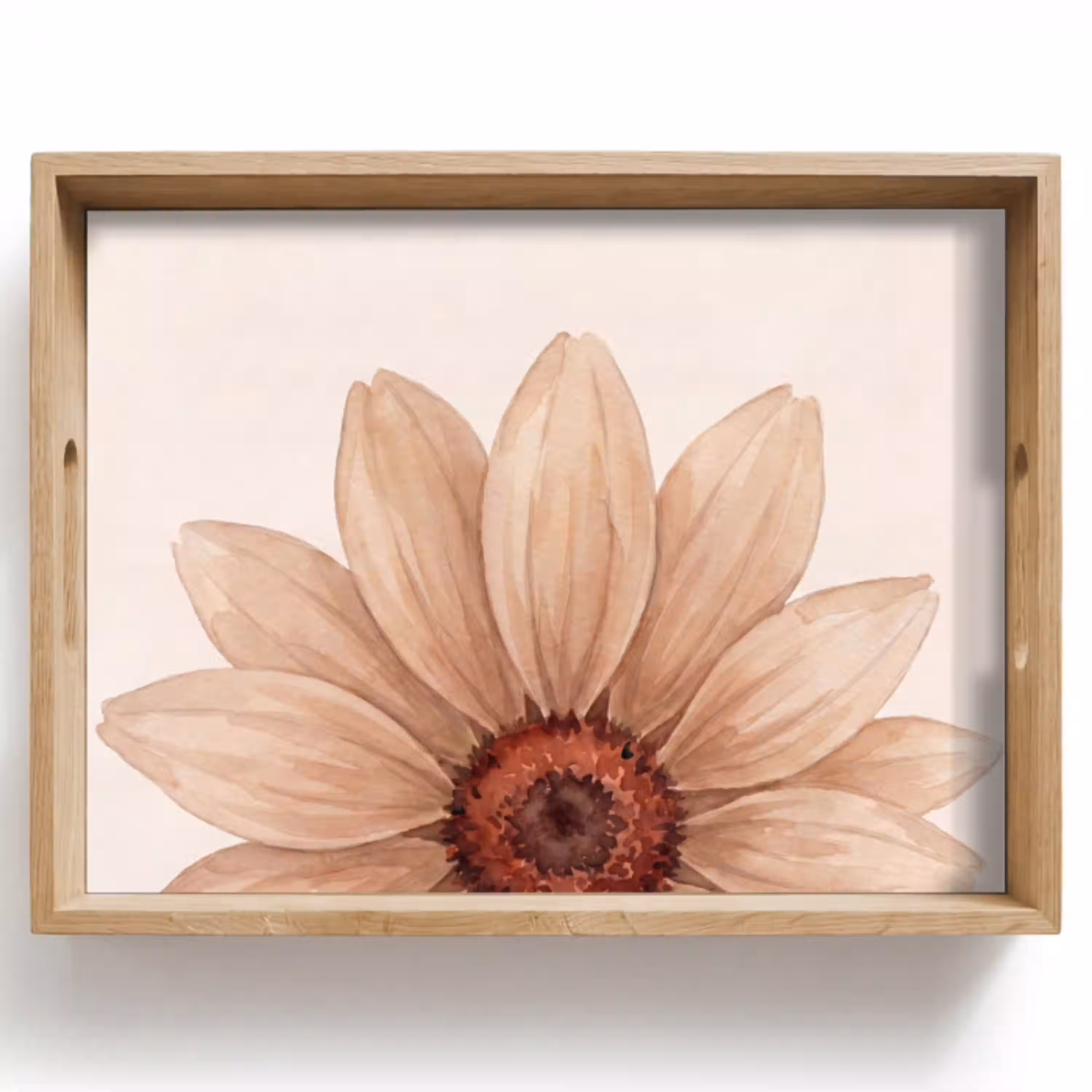 Bloemen - Bloemblad - Natuur - Aquarel - Beige Dienblad Rechthoek middel -z3d_shopping