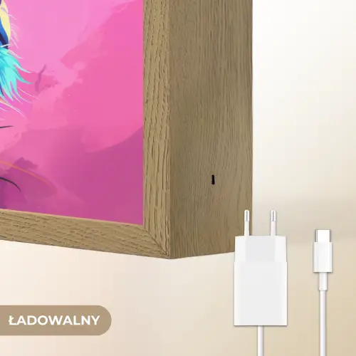 Leeuw - Verf- Kleuren - Dier Light Box met batterij (Wandlamp kind) middel -USP_websiteoplaadbaarNL