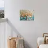 Boom - Blauw - Goud - Abstract - Modern tuinposter los doek klein -sfeer8