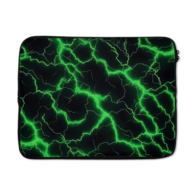 Laptop Hülle - Spiele - Blitze - Grün - Energie