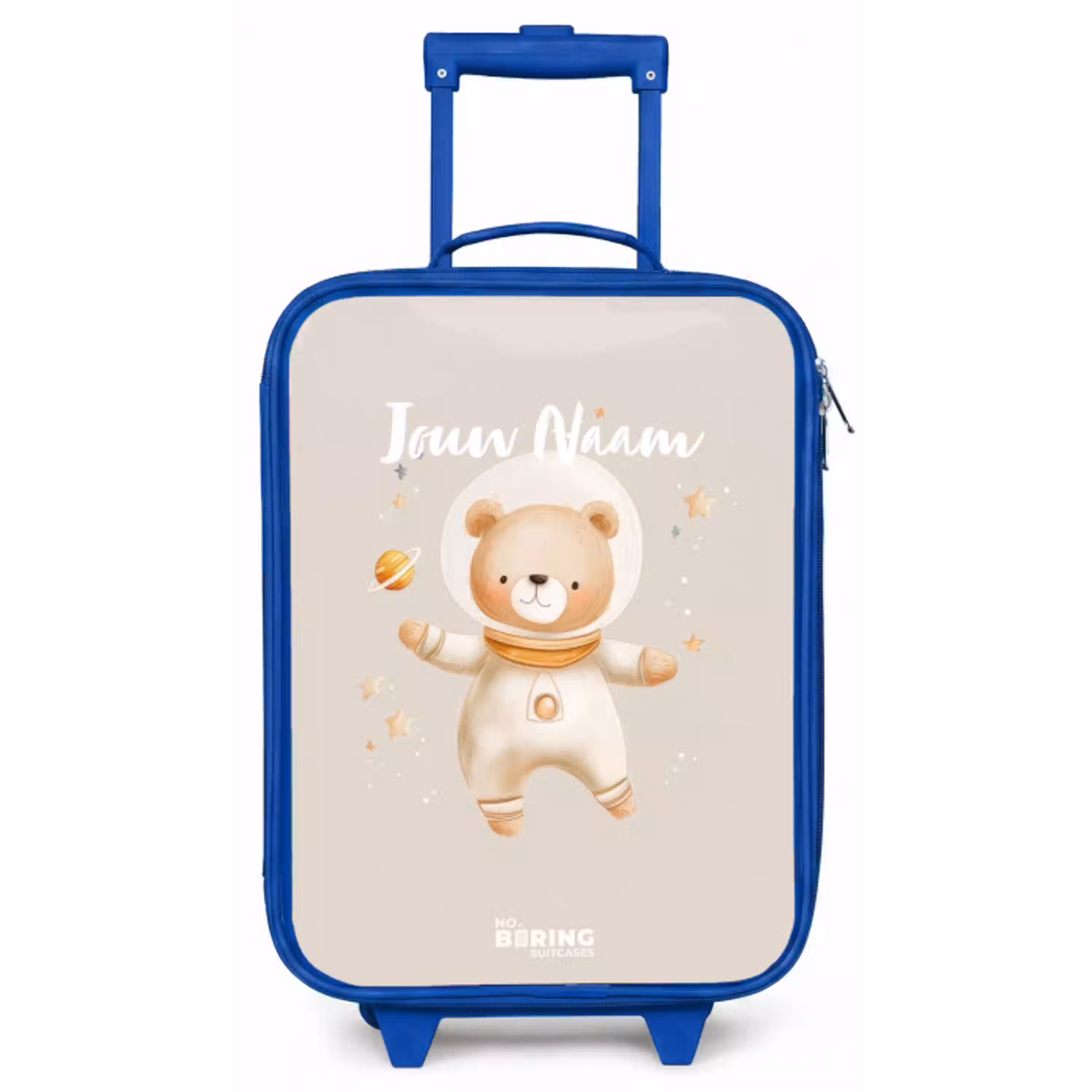 Beige ruimtebeer zweeft tussen sterren Kinderkoffer - Blauw klein -zz3dotto