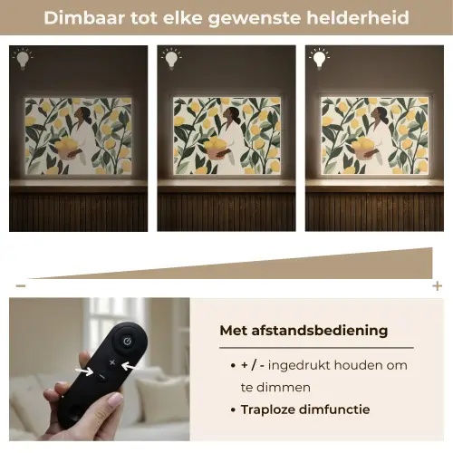 Vrouw - Mand - Citroenen - Bladeren Light Box met batterij (Wandlamp) middel -USP_dimbaarNL
