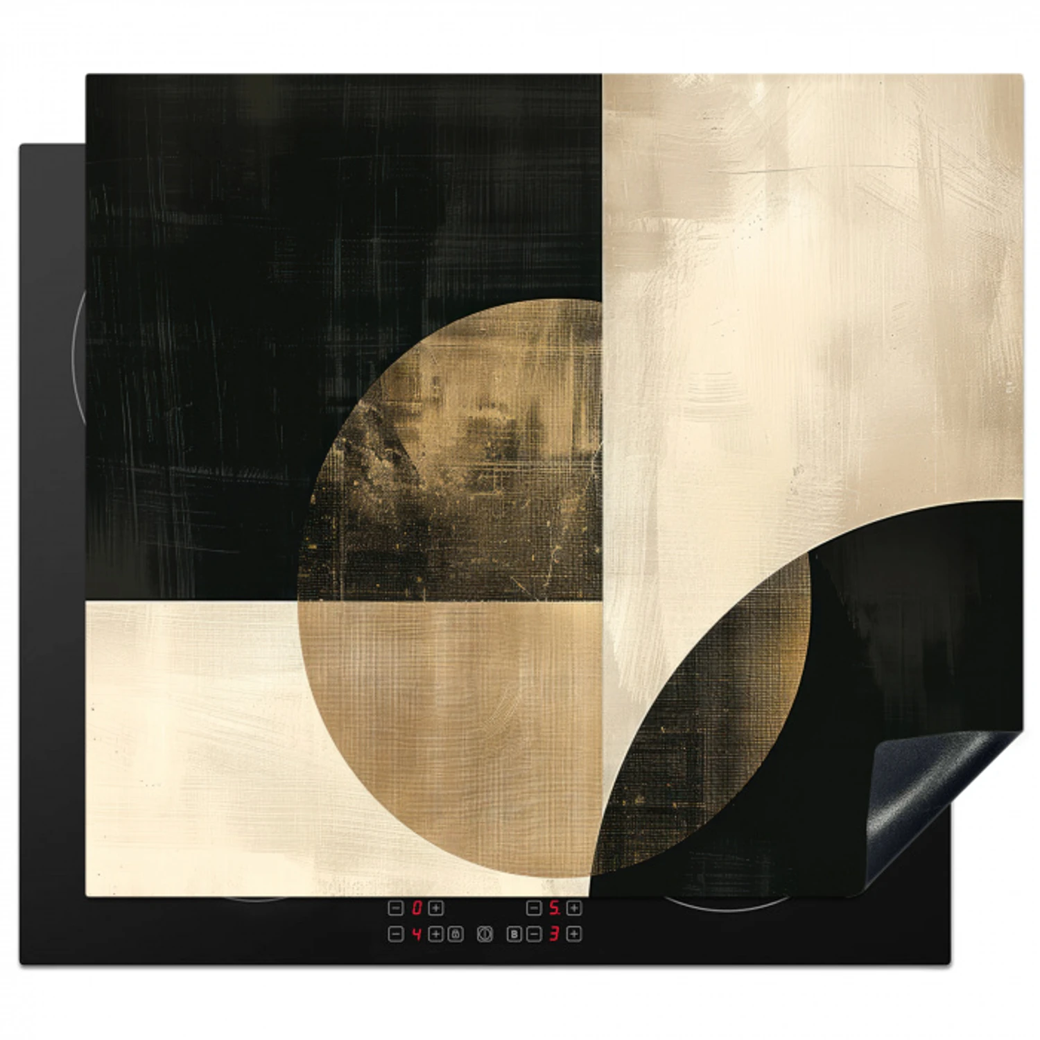 Contrasten in Cirkel en Vierkant Inductie beschermer vinyl 3mm middel -3d