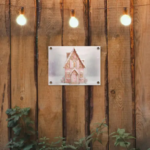 Huisje - Suiker - Pastel tuinposter los doek klein -sfeer1